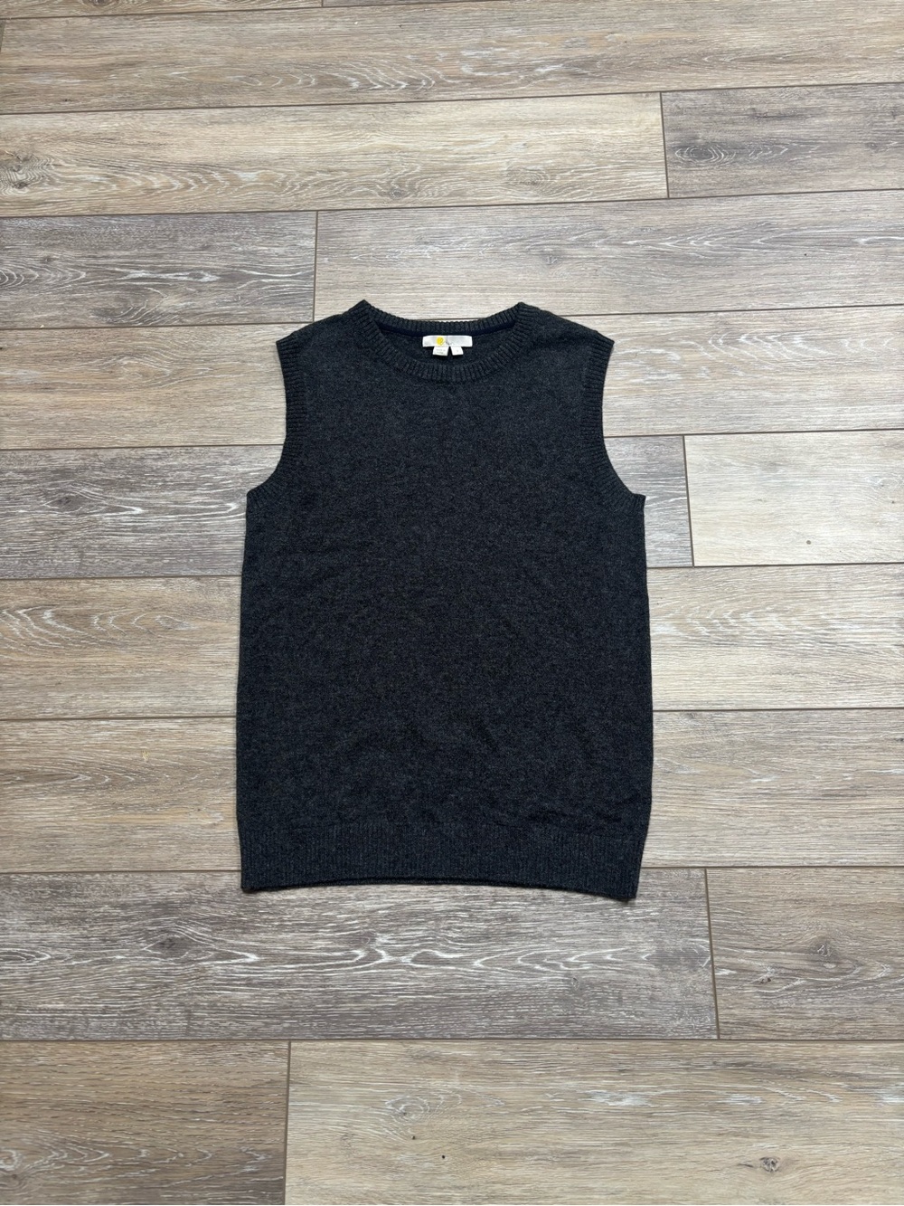 Boden Eva Cashmere Tank Vest Sz S Charcoal Gray Quiet Luxury Preppy Office Chic